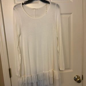 Off White Ruffled Tunic